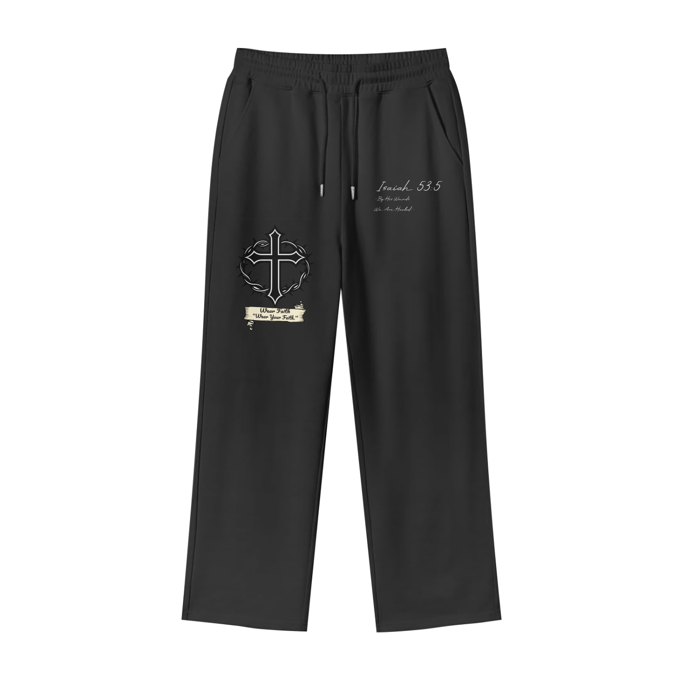 Unisex 100% Cotton Fleece Straight Wide Leg Jogger