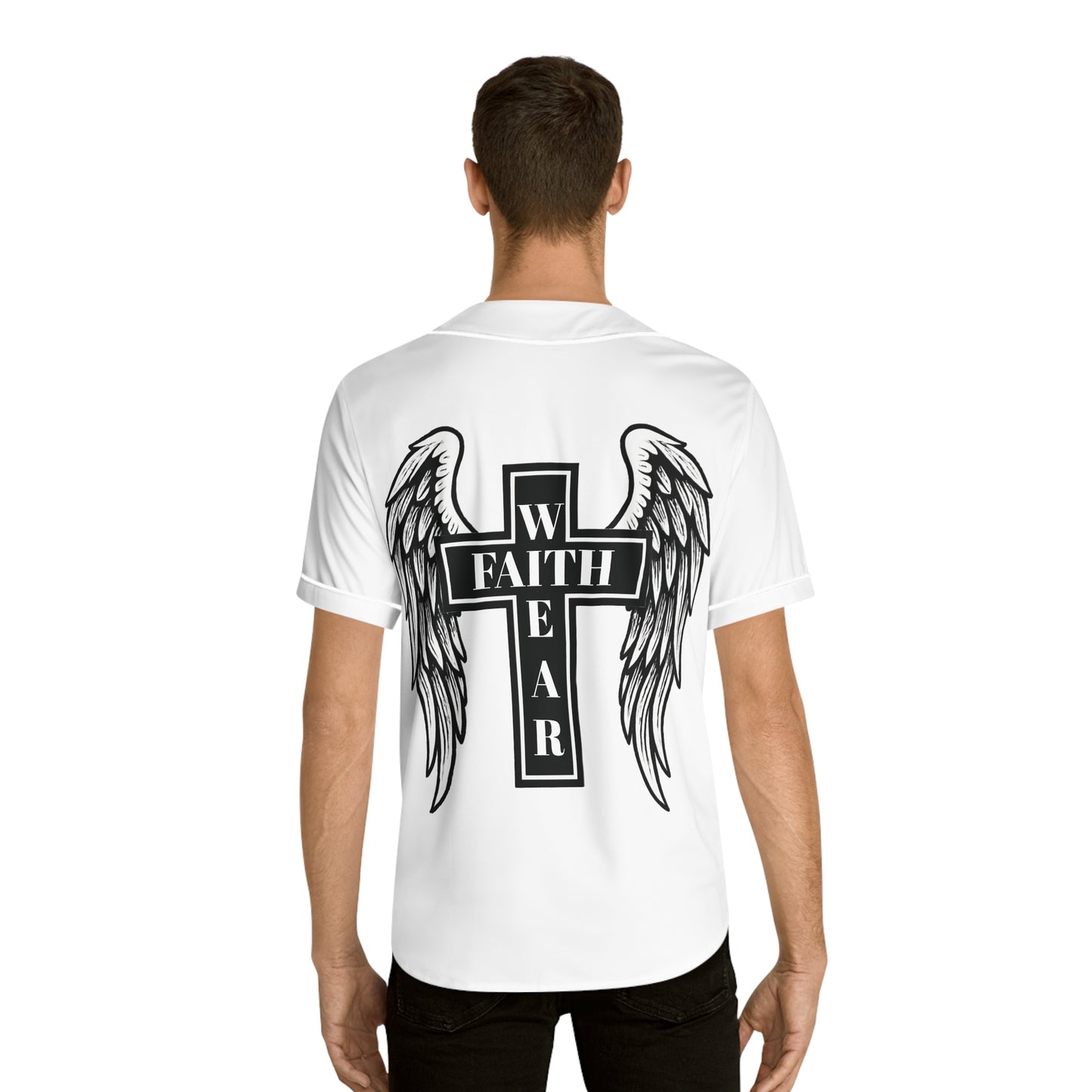 “Wear Faith” Angel wing baseball jersey