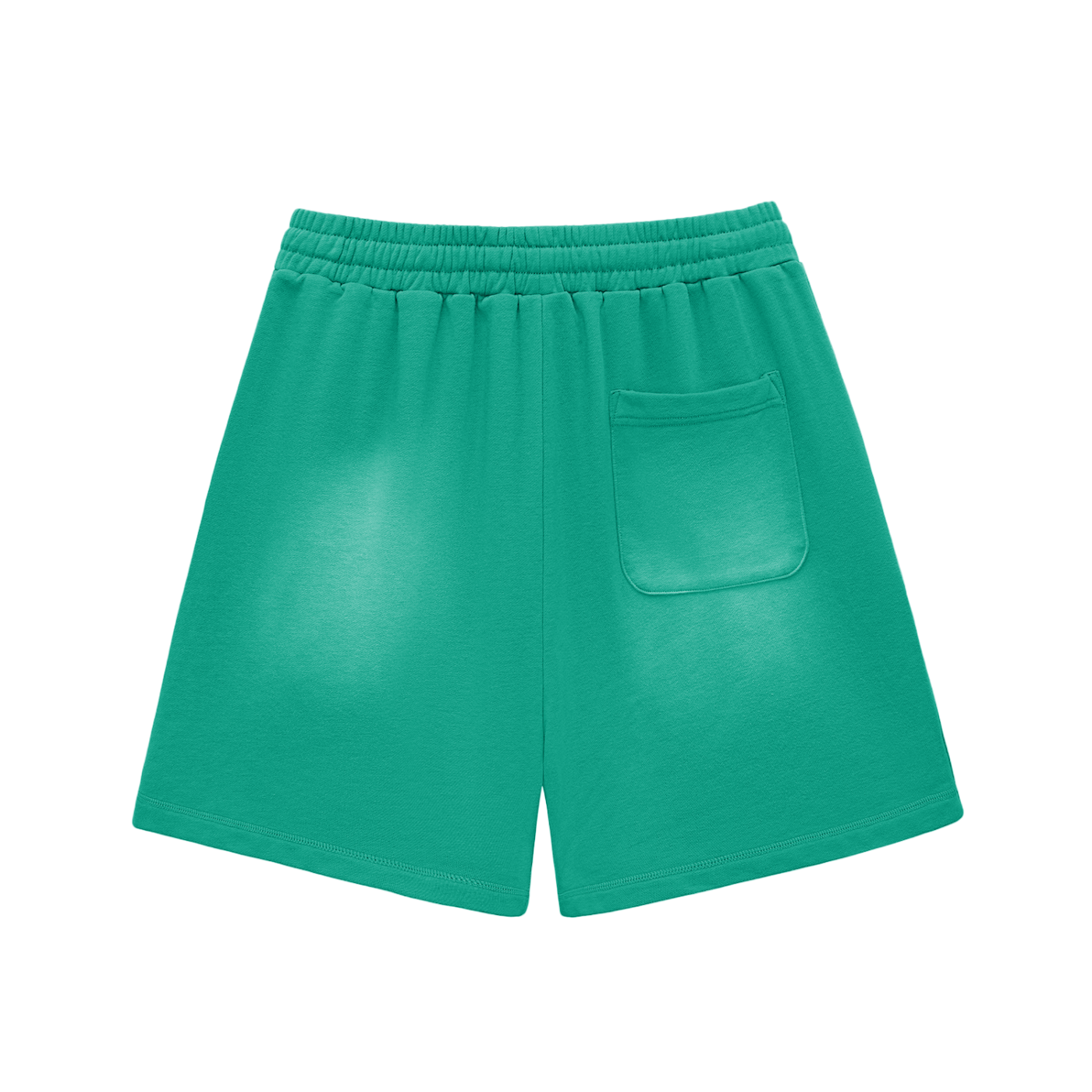 The Virgin Mary Sun Fade Raw Edge Cotton Shorts green