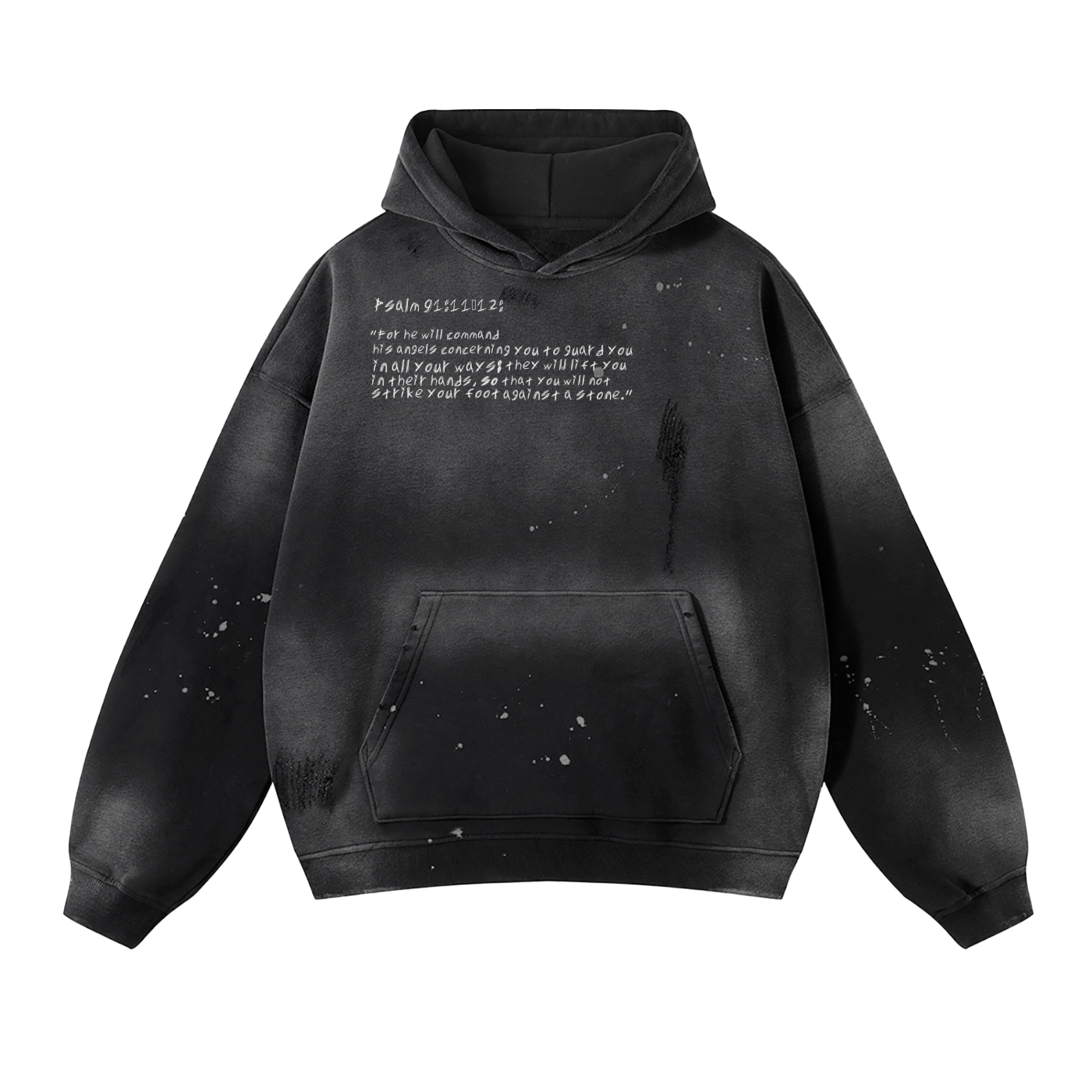 Biblically accurate angle Vintage Wash Frayed Fleece Hoodie - 360 GSM
